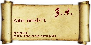 Zahn Arnót névjegykártya